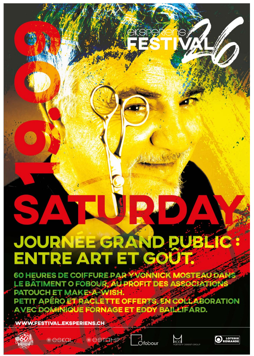Affiche officielle du Festival Eksperiens 26 — 60 heures de coiffure